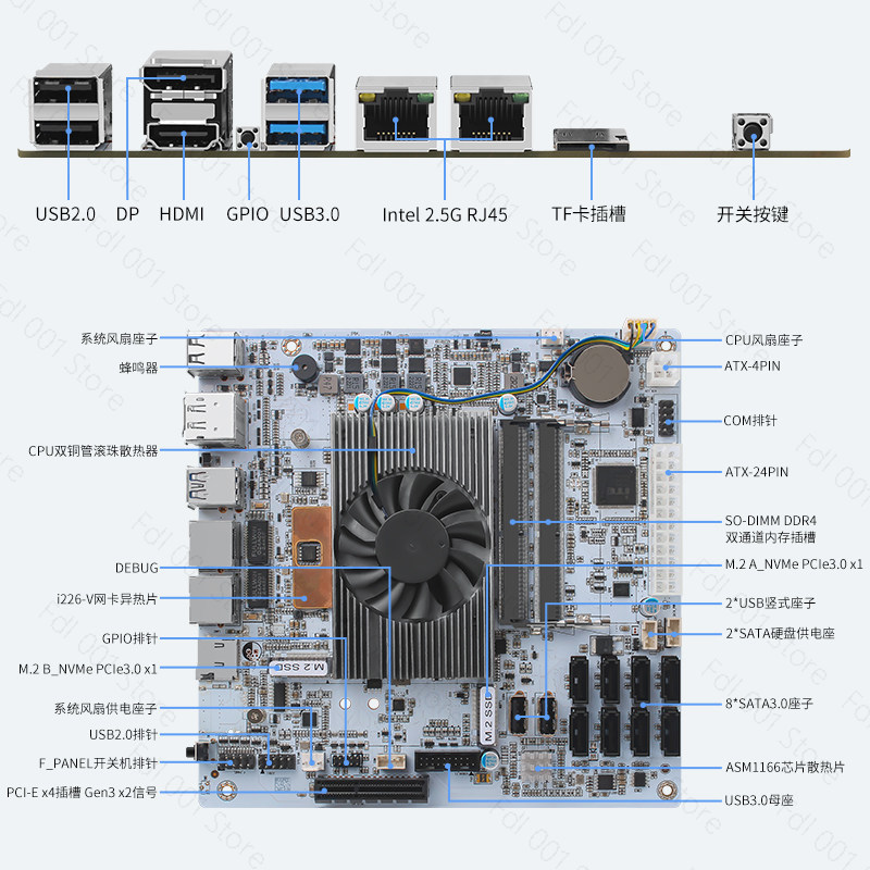 I5 8265UES 8 Bay SATA 6Gbps NA - Nas Motherboard 8 Sata Mini Itx ulasan dan harga
